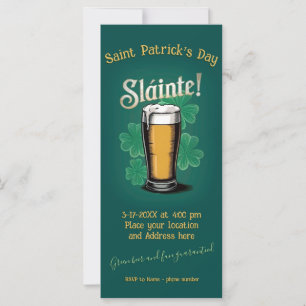 Slàinte! Saint Patrick's Day Pint of Beer on Green