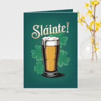 Slàinte! Saint Patrick's Day Pint of Beer on Green Card