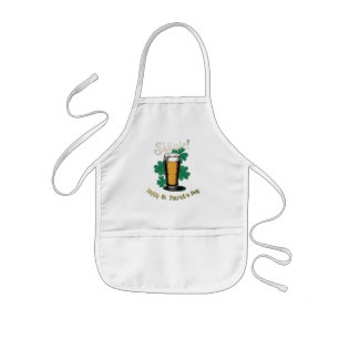 Slàinte! Saint Patrick's Day Pint of Beer on Green Kids' Apron