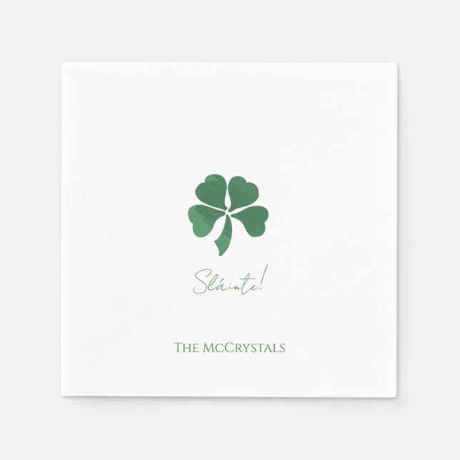 Sláinte Saint Patricks Irish Wedding Personalized  Napkins (Front)
