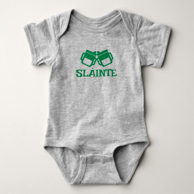 SLÁINTE sippy gray bodysuit  (Front)