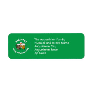 Sláinte! ST PATRICK'S DAY Cartoon Beers Return Label
