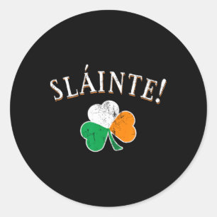 Slainte Toast Ireland Flag Shamrock St. Patricks D Classic Round Sticker