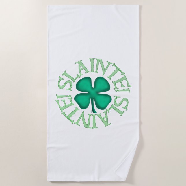 Slainte white beach towel (Front)