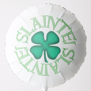 Slainte white helium balloon