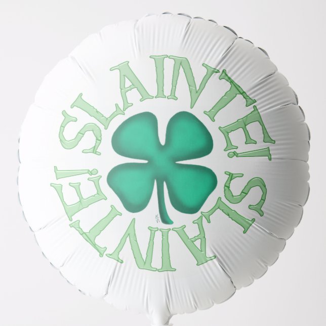 Slainte white helium balloon (Front)