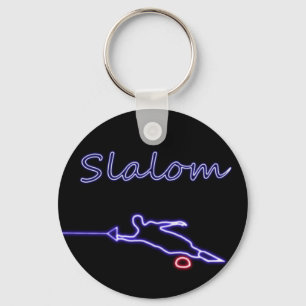 Slalom Water Skier Neon Keychain