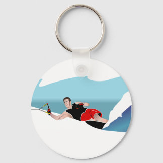 Slalom Waterskier Keychain