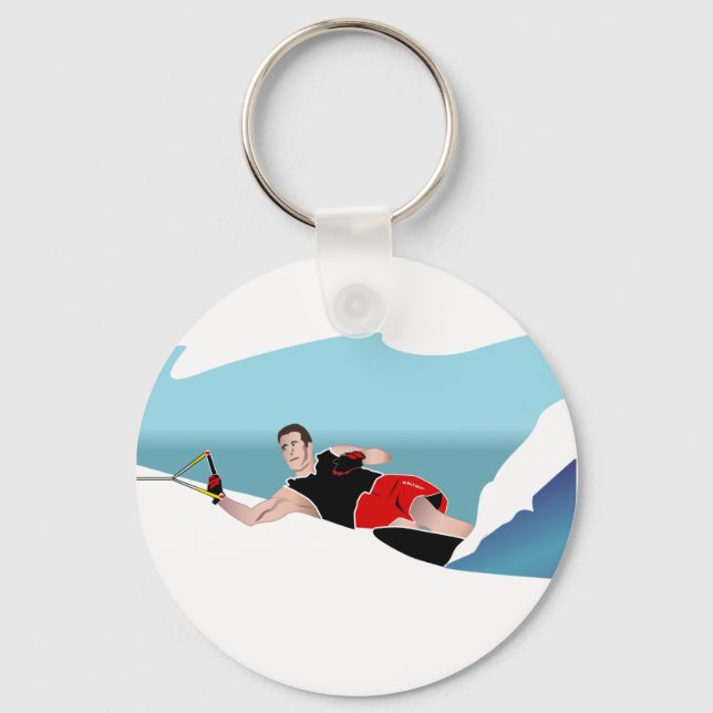 Slalom Waterskier Keychain (Front)