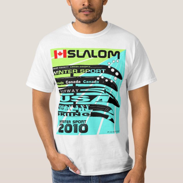 Slalom Winter Sport Snowblade T-Shirt (Front)
