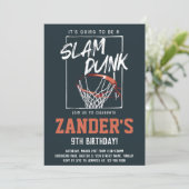 Slam Dunk Basketball Birthday Party, Any Age Invitation (Standing Front)