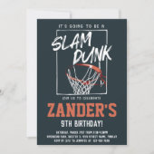 Slam Dunk Basketball Birthday Party, Any Age Invitation (Front)