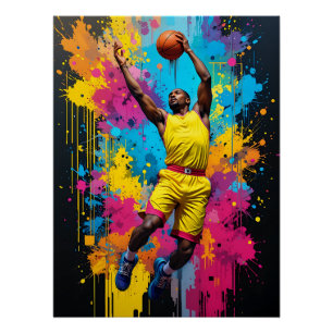 Slam Dunk Basketball Graffiti Poster