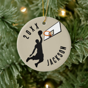 Slam Dunk! Basketball Player Christmas Ceramic Ornament