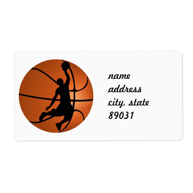 Slam Dunk Basketball Player Label (Front)