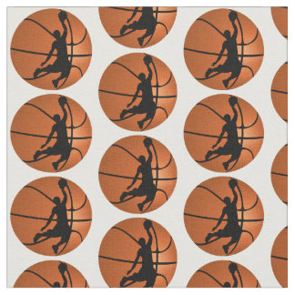 Slam Dunk Basketball Player on Basketball Fabric