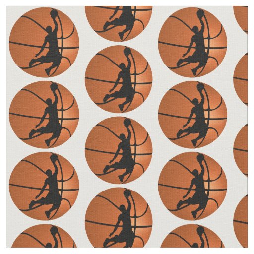 Slam Dunk Basketball Player on Basketball Fabric