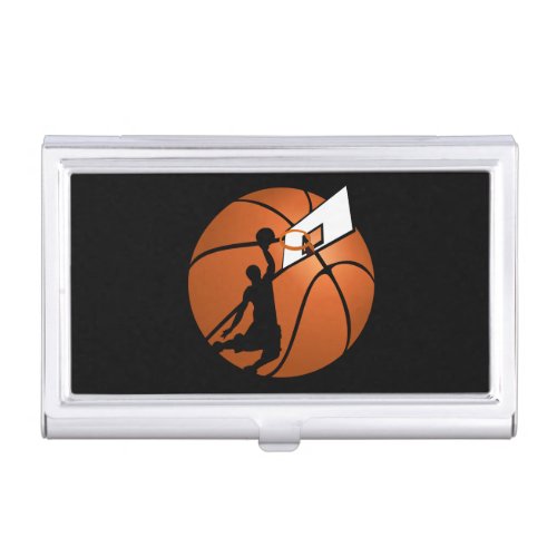 Slam Dunk Basketball Player wHoop on Ball Business Card Case