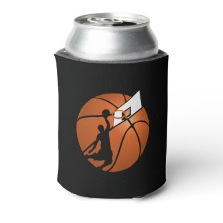 Slam Dunk Basketball Player w/Hoop on Ball Can Cooler