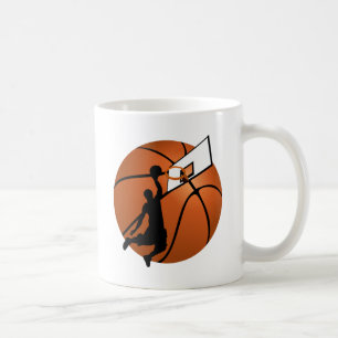 Slam Dunk Basketball Player w/Hoop on Ball Coffee Mug