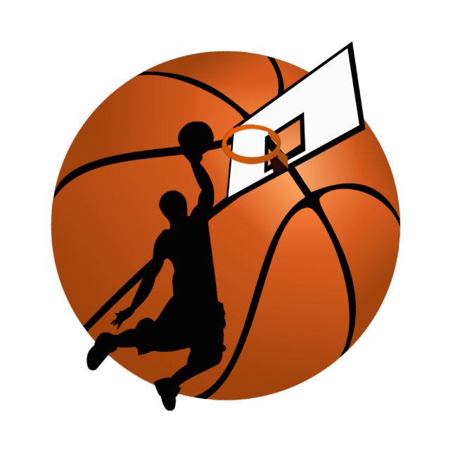 Slam Dunk Basketball Player w/Hoop on Ball Statuette (Front)