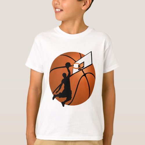 Slam Dunk Basketball Player wHoop on Ball T_Shirt