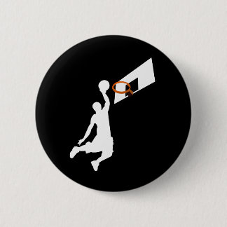 Slam Dunk Basketball Player - White Silhouette Button