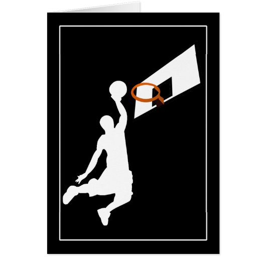 Slam Dunk Basketball Player - White Silhouette Cards (Front)