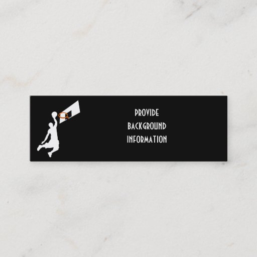 Customizable Slam Dunk Basketball Player - White Silhouette Business Card