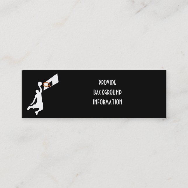 Slam Dunk Basketball Player - White Silhouette Mini Business Card (Front)
