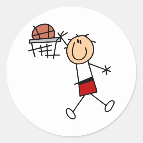 Slam Dunk Basketball _ Red T_shirts and Gifts Classic Round Sticker