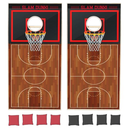 Slam Dunk Basketball Theme Cornhole Set