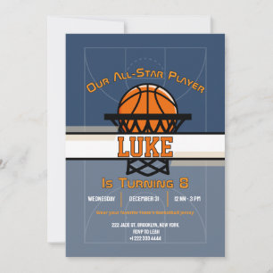 Slam Dunk Birthday Bash Invitation