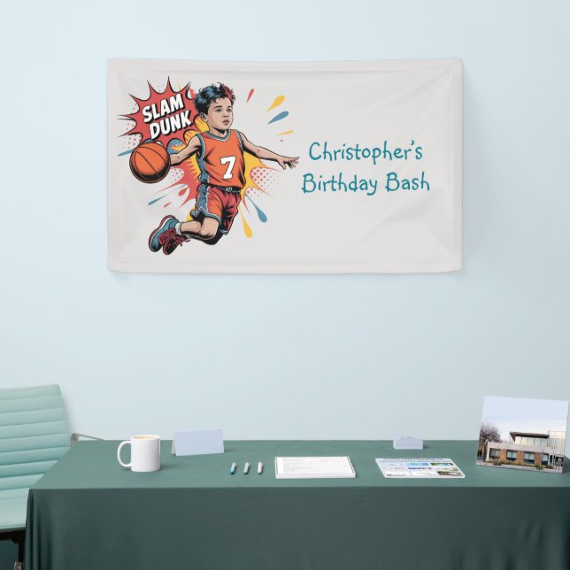 Slam Dunk Boy Birthday Bash Banner (Tradeshow)