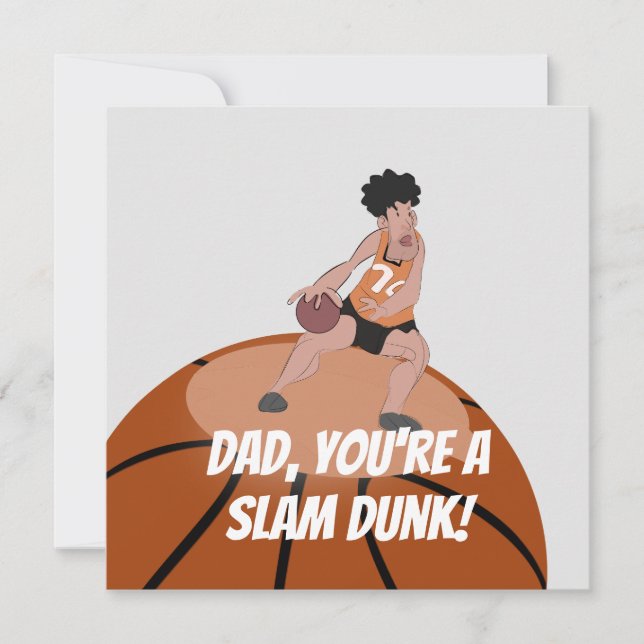 Slam Dunk Dad Basketball Card (Front)