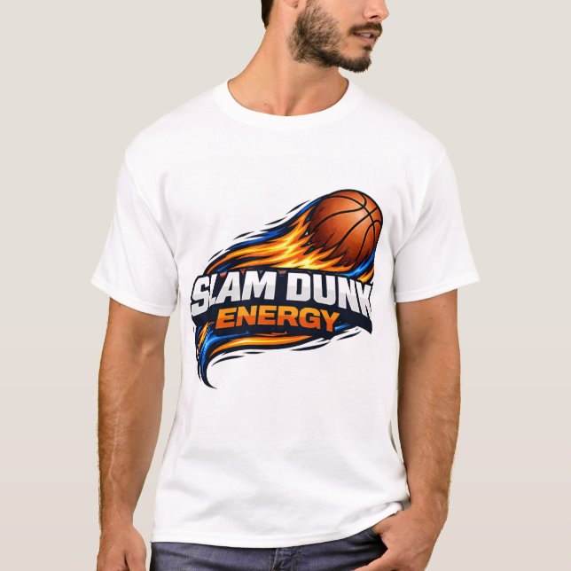 Slam Dunk Energy Basketball Shirt | Bold Orange &  (Front)