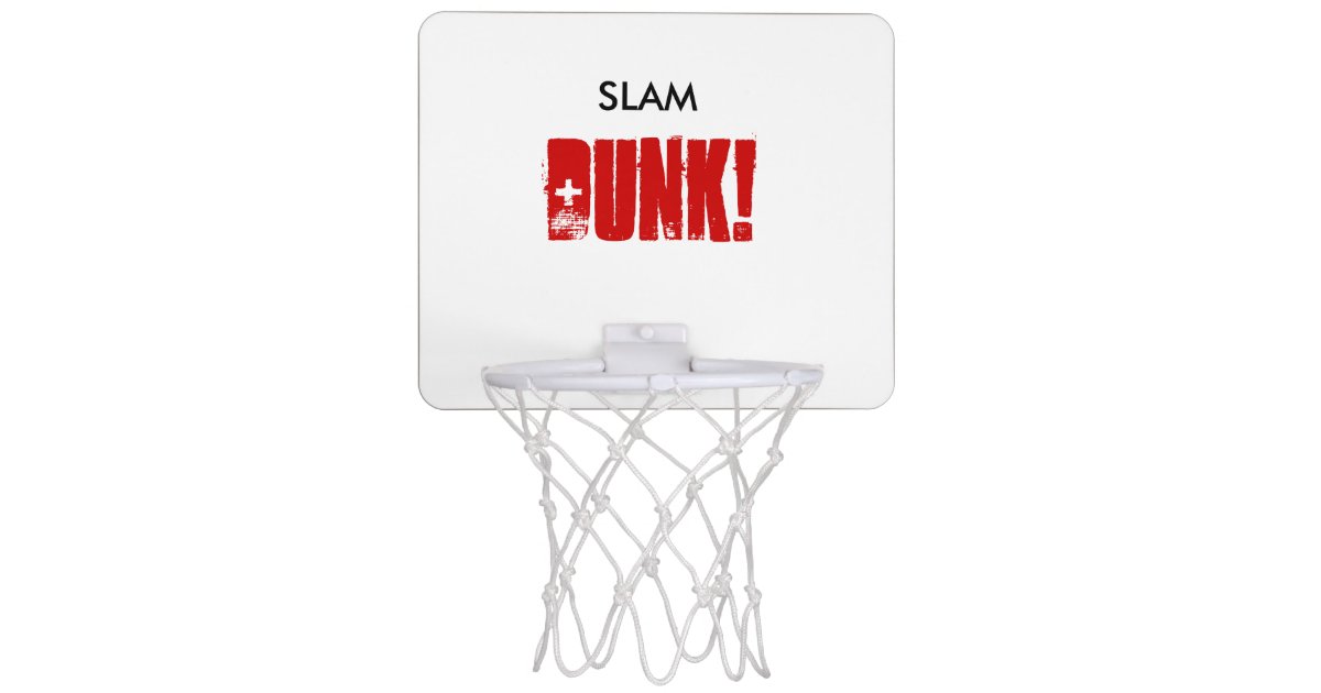 Slam Dunk Mini Wall Basketball Hoop Zazzle Com