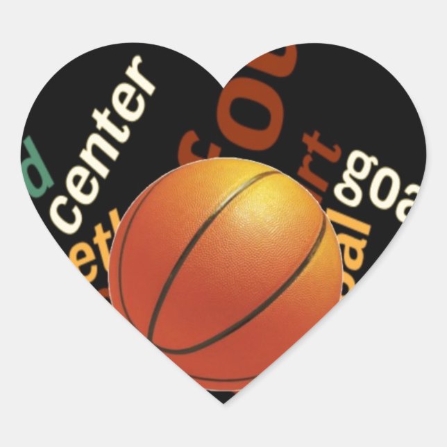 Slam Dunk of Vocabulary: Basketball Game of Champs Heart Sticker (Front)