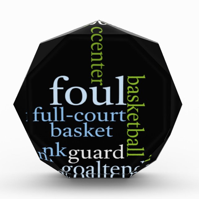 Slam Dunk of Words: Basketball Game of Champions Acrylic Award (Front)