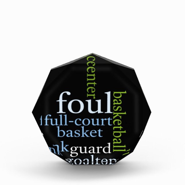 Slam Dunk of Words: Basketball Game of Champions Award (Front)