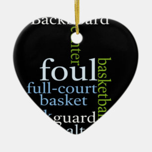 Slam Dunk of Words: Basketball Game of Champions Ceramic Ornament