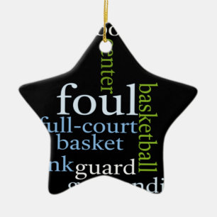 Slam Dunk of Words: Basketball Game of Champions Ceramic Ornament