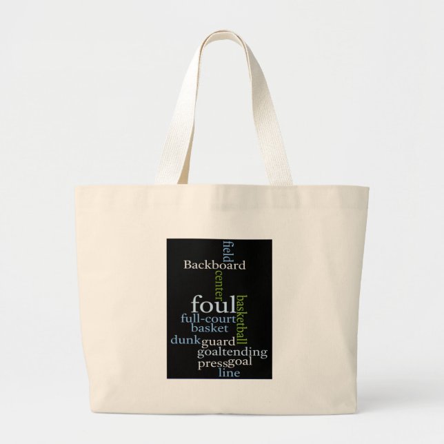 Slam Dunk of Words: Basketball Game of Champions Large Tote Bag (Front)