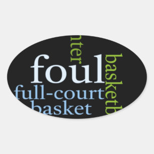 Slam Dunk of Words: Basketball Game of Champions Oval Sticker