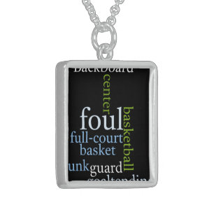 Slam Dunk of Words: Basketball Game of Champions Sterling Silver Necklace