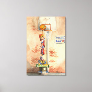 Slam Dunk on Basketball Hoop by Jay Throckmorton Canvas Print