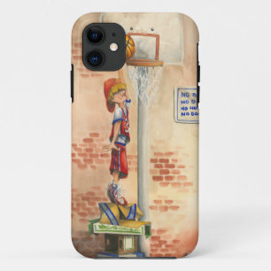 Slam Dunk on Basketball Hoop by Jay Throckmorton iPhone 11 Case