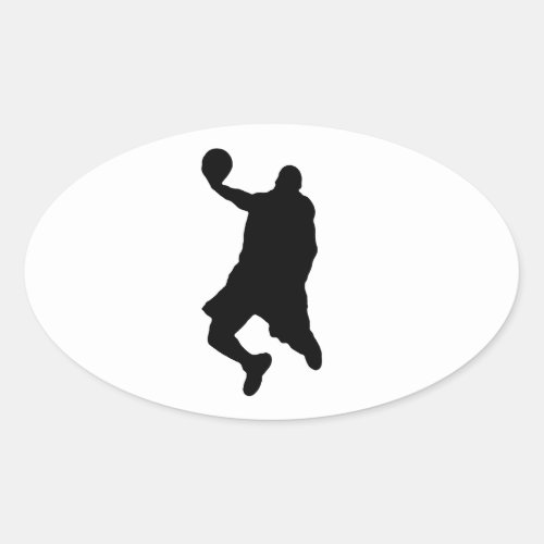 Slam Dunk Player Silhouette Oval Sticker