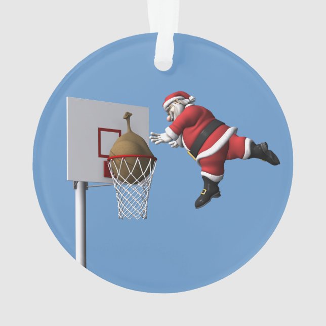 Slam Dunk Santa Claus Ornament (Back)
