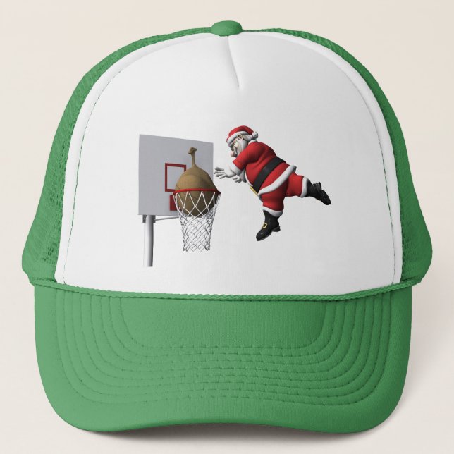 Slam Dunk Santa Claus Trucker Hat (Front)